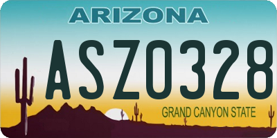 AZ license plate ASZ0328