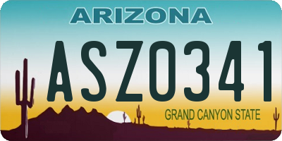 AZ license plate ASZ0341