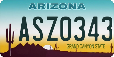AZ license plate ASZ0343