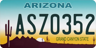 AZ license plate ASZ0352