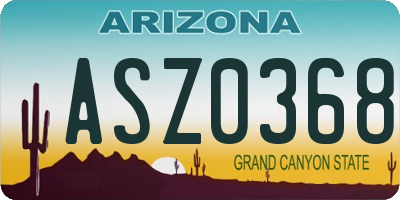 AZ license plate ASZ0368