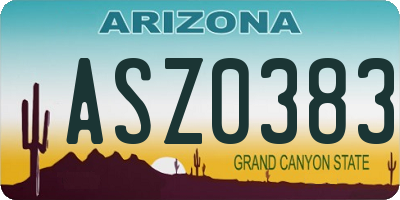 AZ license plate ASZ0383