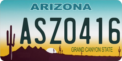 AZ license plate ASZ0416