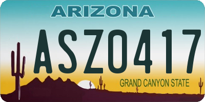 AZ license plate ASZ0417
