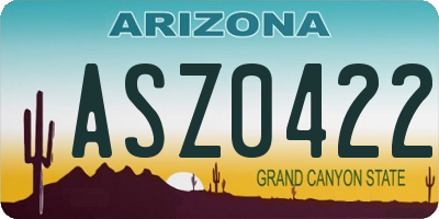 AZ license plate ASZ0422