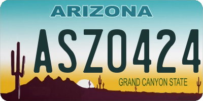 AZ license plate ASZ0424