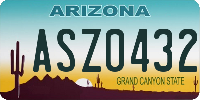 AZ license plate ASZ0432