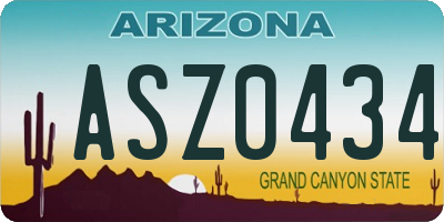 AZ license plate ASZ0434