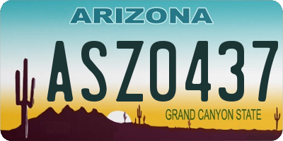 AZ license plate ASZ0437