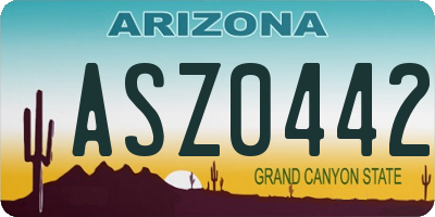 AZ license plate ASZ0442