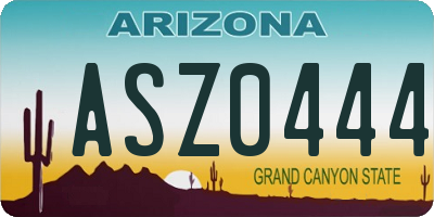 AZ license plate ASZ0444