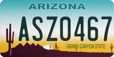 AZ license plate ASZ0467