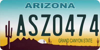 AZ license plate ASZ0474