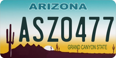 AZ license plate ASZ0477