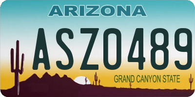 AZ license plate ASZ0489
