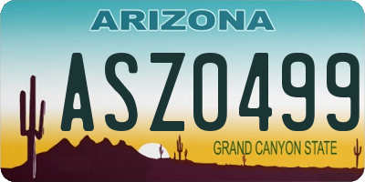 AZ license plate ASZ0499