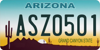 AZ license plate ASZ0501
