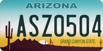 AZ license plate ASZ0504
