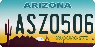 AZ license plate ASZ0506