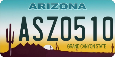 AZ license plate ASZ0510