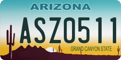 AZ license plate ASZ0511