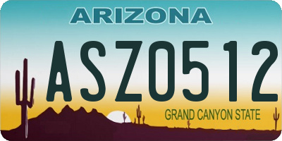 AZ license plate ASZ0512
