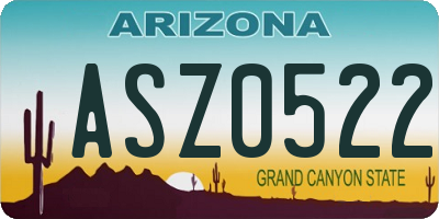 AZ license plate ASZ0522