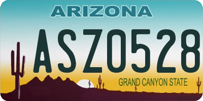 AZ license plate ASZ0528