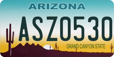 AZ license plate ASZ0530