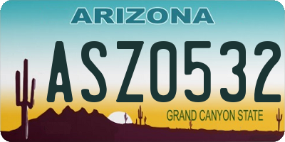 AZ license plate ASZ0532
