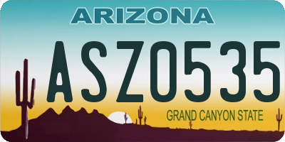 AZ license plate ASZ0535