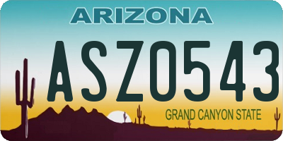 AZ license plate ASZ0543