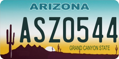 AZ license plate ASZ0544