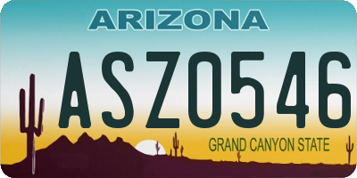 AZ license plate ASZ0546