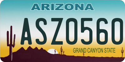 AZ license plate ASZ0560