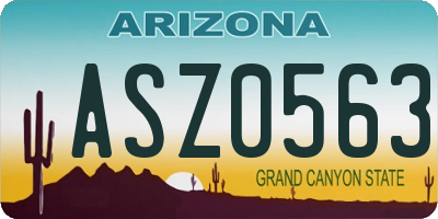 AZ license plate ASZ0563