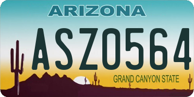 AZ license plate ASZ0564