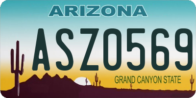 AZ license plate ASZ0569