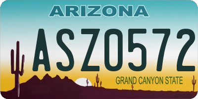 AZ license plate ASZ0572