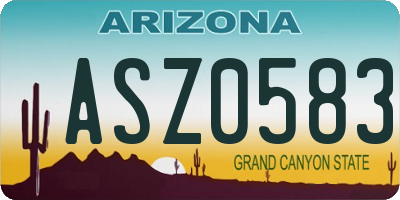 AZ license plate ASZ0583