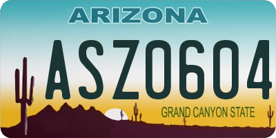 AZ license plate ASZ0604