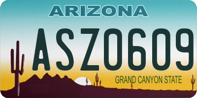AZ license plate ASZ0609