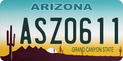 AZ license plate ASZ0611