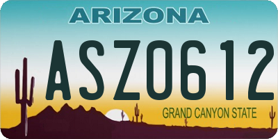 AZ license plate ASZ0612