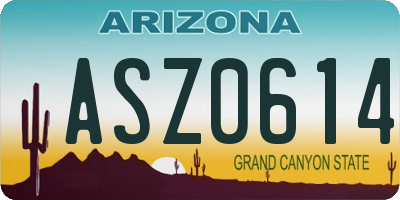 AZ license plate ASZ0614