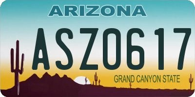 AZ license plate ASZ0617