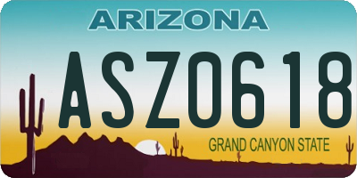 AZ license plate ASZ0618
