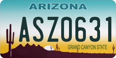 AZ license plate ASZ0631