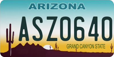 AZ license plate ASZ0640