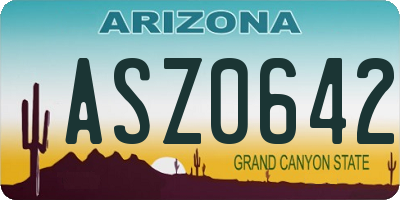 AZ license plate ASZ0642